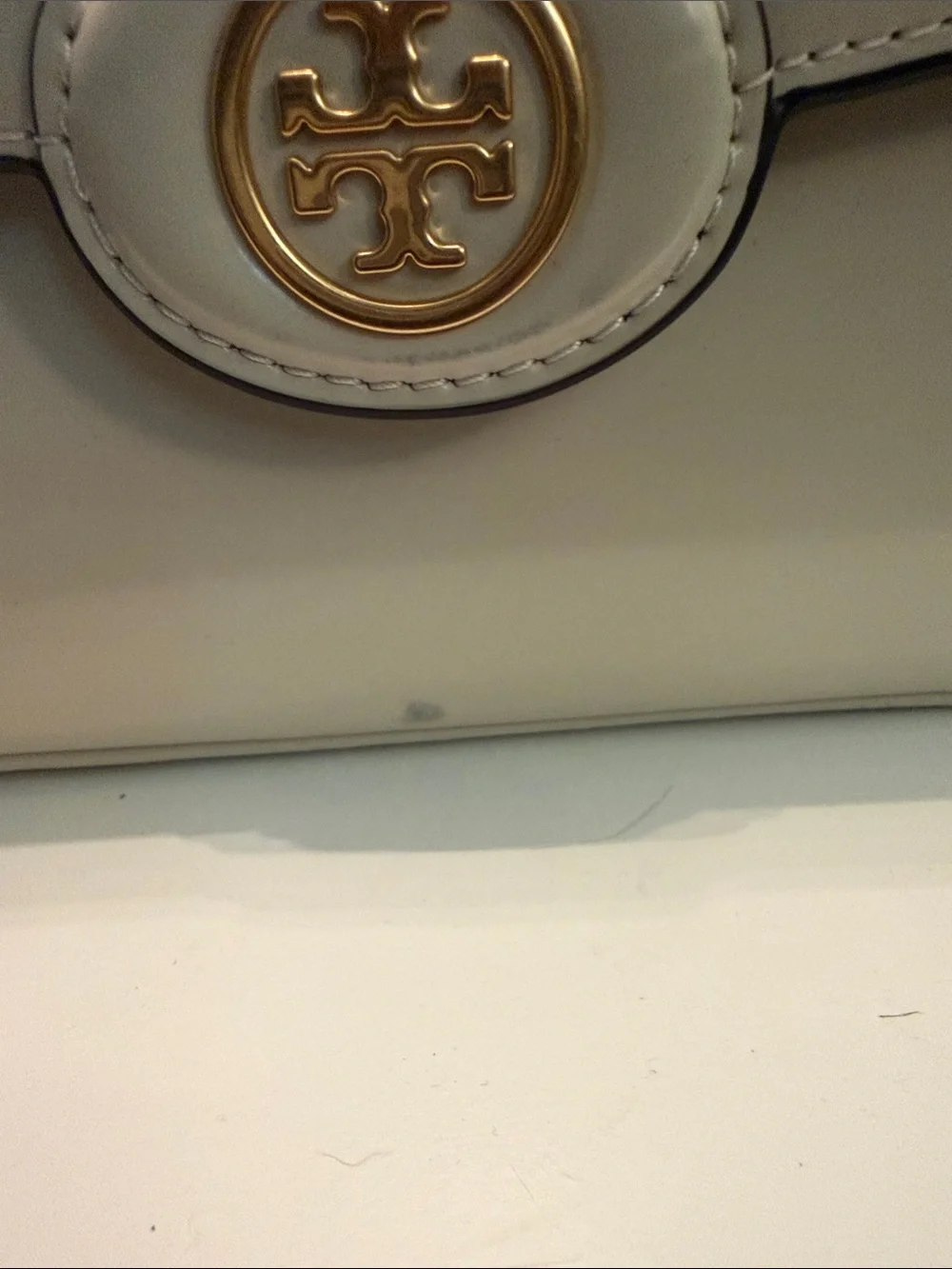 Tory Burch Robinson Patent Leather Crossbody with Gold Logo